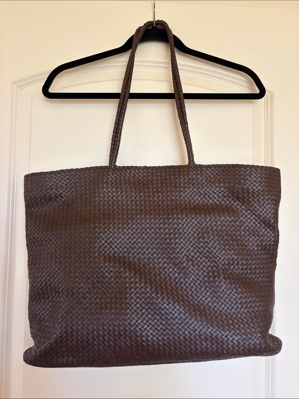 Quince Large Brown Woven Leather Bag